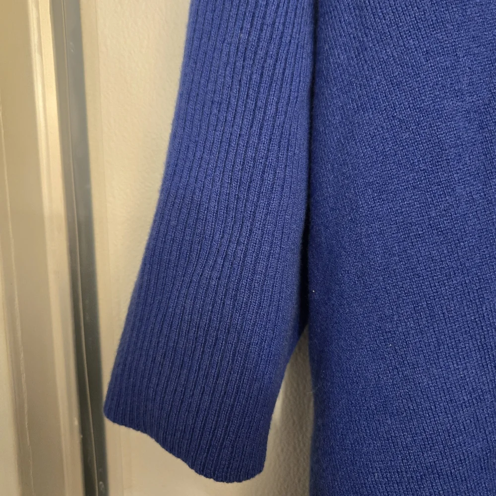 Cashmere Sweater Plus Size Cobalt Blue Lands End - Picture 2 of 7